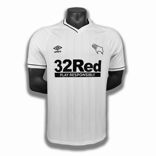 เสื้อกีฬาแขนสั้น ลายทีมชาติฟุตบอล Derby County 2020 21 ชุดเหย้า คุณภาพสูง สไตล์เรโทร สําหรับผู้ชาย