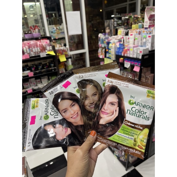 มีสีเทา New!!Garnier color naturals ครีมเปลี่ยนสีผม 30 ml.