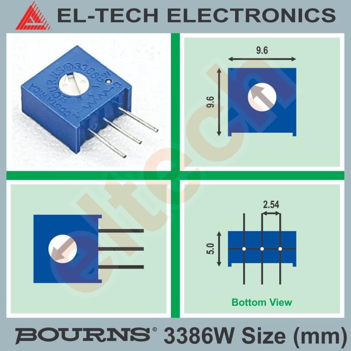 25k โอห์ม 25 K โอห์ม 386W Singleturn ด้านข้างปรับ Trimpot Pot Potentiometer elt3ch รับประกัน