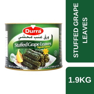 Durra Stuffed Grape Leaves 1.9kg ++. ดูร่า ข้าวห่อใบองุ่นในกระป๋องพร้อมทาน 1.9 กก