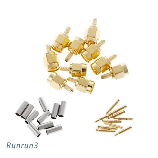 Run Sma Male Plug Crimp Rg174 Rg316 Lmr100 สายเคเบิ้ลเชื่อมต่อ 10 ชิ้น