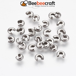 Beebeecraft ลูกปัดสเตนเลส 304 4.5 มม. รู 2 มม. 20 ชิ้น