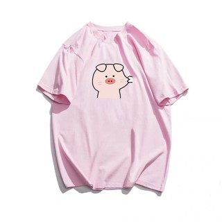 หมูเสื้อยืดน่ารักผ้าฝ้าย unisex ขนาดเอเชีย s_N