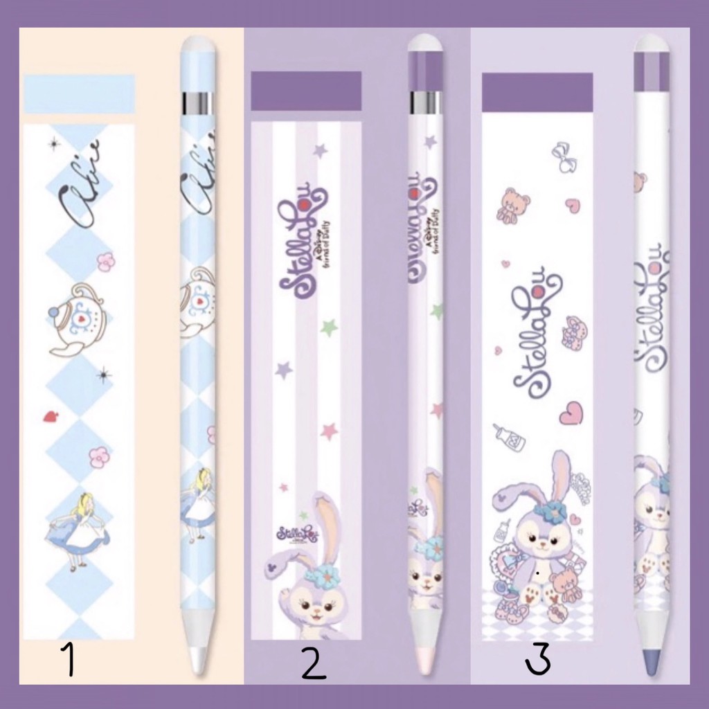 B.landd✨ สติ๊กเกอร์สำหรับปากกา Apple pencil sticker film ฟิล์มปากกา เซทดิสนีย์ ✨ ซื้อ 1 ชิ้น ฟรี จุกปากกาซิลิโคน 1 ชิ้น