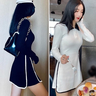 ชุดเดรสสําหรับสตรีเซ็กซี่แขนยาวทรงสลิม Bodycon