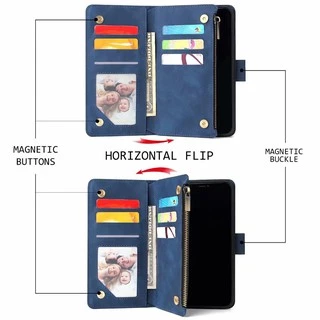เคส Phone Case for iPhone 17 Pro 16 15 14 13 12 11 6 6s 7 8 Plus Se 2 3 2022 2020 new X Xs Max Zipper เคสเคสโทรศัพท์หนังฝาพับพร้อมช่องใส่บัตรสําหรับ