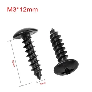 1pcs สกรูลําโพง น็อตยึดสีดำ หัวร่ม ขนาด M3*14mm/M4*16mm/M5*20mm ไม่ลื่นฟัน น็อตสกรู