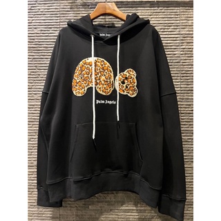 PALM ANGELS KILL THE BEAR LEOPARD COTTON HOODIE IN BLACK เสื้อฮู้ดดี้ กันหนาวแขนยาว ปาล์มแองเจิล หมีเทดดี้หัวขาด เสือดาว