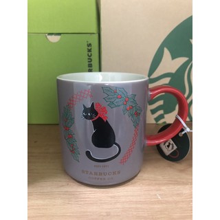 Starbucks แก้ว Mug แมวเปลี่ยนสี Color Chang Holiday Cat  10 oz.