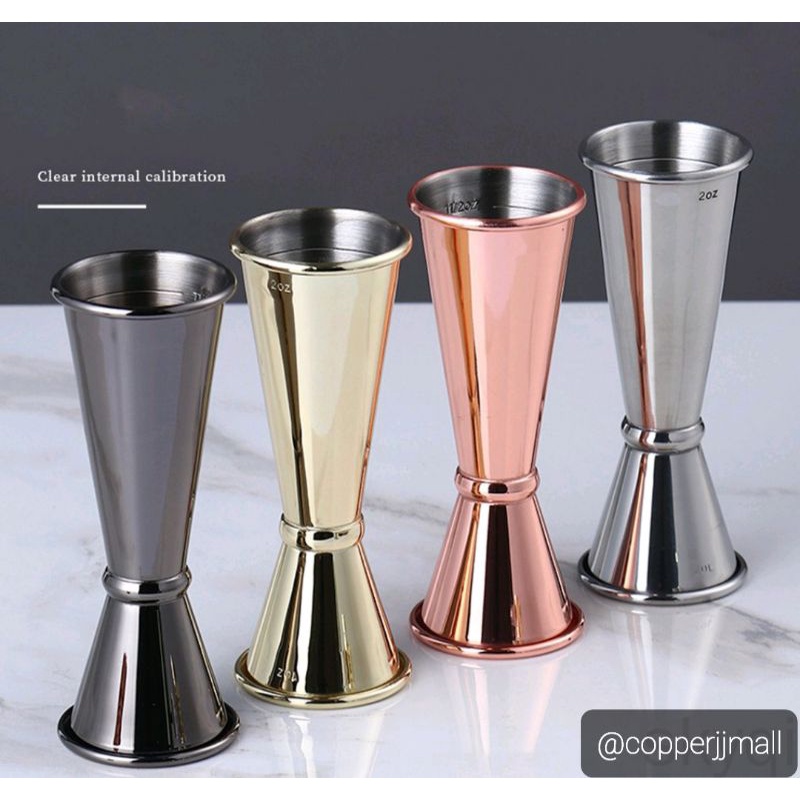 Jigger1oz.-2oz. DoubleJigger จิ๊กเกอร์ ถ้วยตวง มีสเกล เนื้อสเเตนเลส304 อย่าดี ราคาถูกมากๆ ราคาต่อชิ้