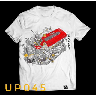 เสื้อยืดแขนสั้น ลายเครื่องยนต์VTEC (up045)