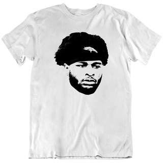 T-shirt  เสื้อยืด พิมพ์ลายนักฟุตบอล Javonte Williams Face Vector สําหรับผู้ชายS-5XL