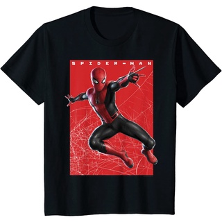 เสื้อยืด ผ้าฝ้ายแท้ ระบายอากาศได้ดี พิมพ์ลาย Marvel Spider-Man Far From Home Web Swinging คุณภาพสูง