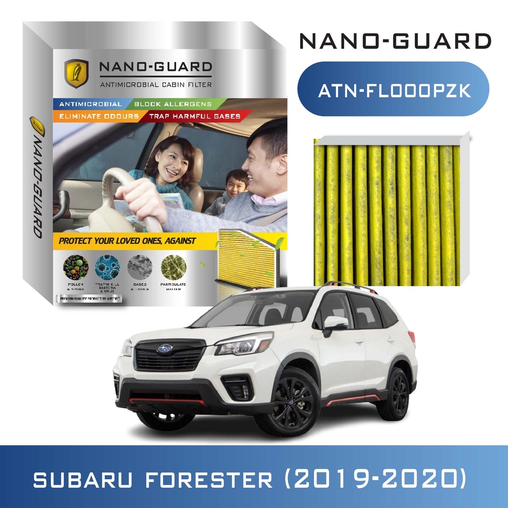 SUBARU FORESTER (2018-2022) ATN-FL000PZK (กรองแอร์ ARCTIC NANO-GUARD FILTER ฆ่าเชื้อโรค+ดูดกลิ่นเหม็น+ดักสารก่อภูมิแพ้)
