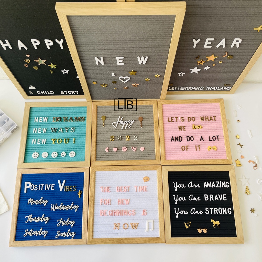 Letter Board Thailand แผ่นตัวอักษร และ อุปกรณ์ เสริม สำหรับใช้บนกระดานปักตัวอักษร พร้อมส่งทุกแบบ ! (ไม่รวมกระดานนะคะ)