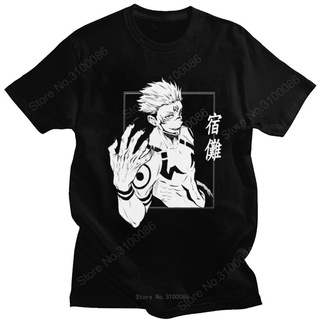 เสื้อยืดผ้าฝ้ายKawaii Cool Anime Jujutsu Kaisen T Shirt Men Short Sleeve Manga Graphic Tshirt Cotton T-shirt Ryomen Suku