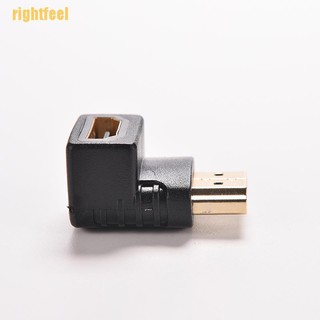 Rightfeel อะแดปเตอร์แปลงสายเคเบิลทีวี Hdmi ตัวผู้ เป็นตัวเมีย มุมขวา 270 90 องศา