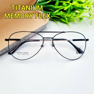 กรอบแว่นรุ่น​8217-1ทรงนักบิน​Titanium​ Memory​ flex​ตรงขาแว่น​บิด​งอ​ได้​ไม่​หัก​ รับตัด​เลนส์​สายตา​ทุกชนิด​