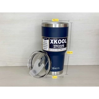 Xkool แก้วขนาด 30Oz สีพื้นเก็บอุณหภูมิความเย็น,ร้อน เป็นสแตนเลส 304 Free!!ยางลองแก้วไม่มีไอน้ำเกาะ