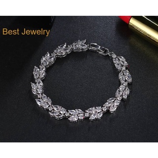 Best Jewelry ข้อมือเพชรเกรดพรีเมี่ยม ประกายไฟเทียเท่าเพชรแท้ เครื่องประดับออกงาน เกรดสวย สร้อยเพชร รับ dropship