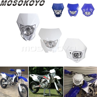 MD-วิบากไฟหน้า12โวลต์/35วัตต์ supermoto ด้านหน้าไฟหน้าหน้ากากสำหรับ Yamaha YZF WRF WRF TTR 125 250 400 45 426 YZ250F WR4