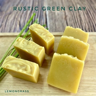 สบู่ตะไคร้หอม•Lemongrass Rustic French Green Clay Soap•All Natural•Organic•Gentle&amp;Soothing