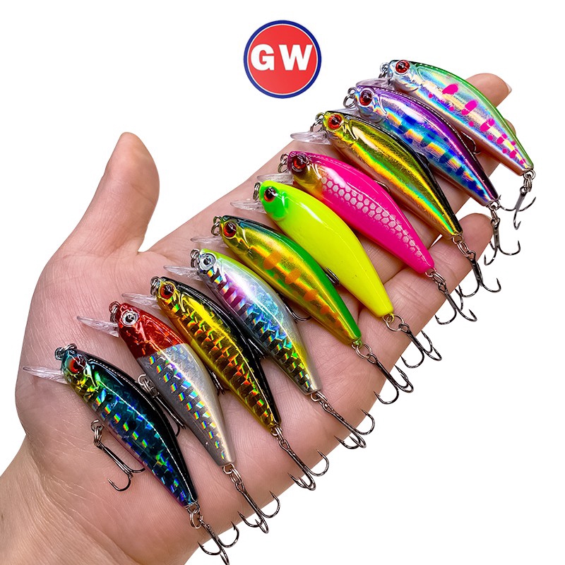 Swimbait Lure เหยื ่ อตกปลาชุดเหยื ่ อปลาเหยื ่ อตกปลาลอย Tackle Minnow Lure Gewang อุปกรณ ์ ตกปลา Umpan Mancing Top Water Lure Hook Buzz เหยื ่ อเหยื ่ อพลาสติกเกียร ์ 1 ชิ ้ น 55 มม./6.5g Spinner เหยื ่ อล ่ อสําหรับตกปลา