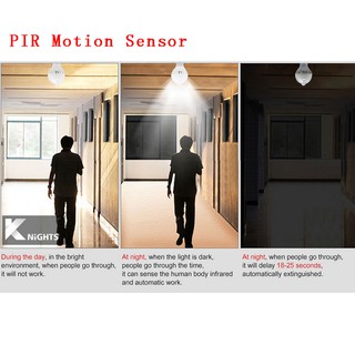 หลอดไฟมีเซ็นเซอร์ตรวจจับการเคลื่อนไหว LED PIR Sensor E27 5w