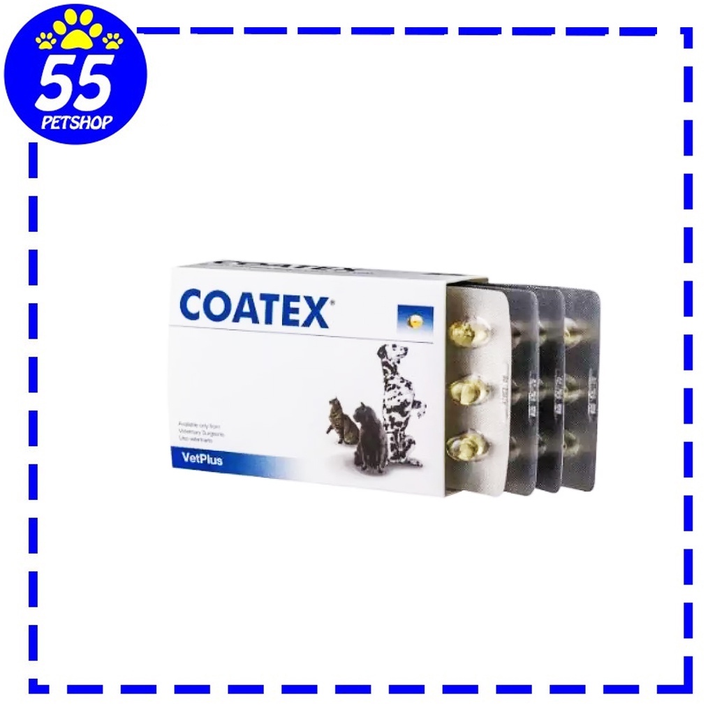 Coatex 60 capsule วิตามินบำรุงขนสำรับสุนัขและแมว อาหารเสริมไขมัน