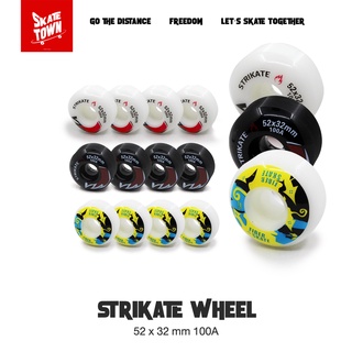 ล้อสเก็ตบอร์ด STRIKATE 100A เซท 4ชิ้น วัสดุทนทาน ขนาด 52*32mm ล้อPU Double Rocker Extreme