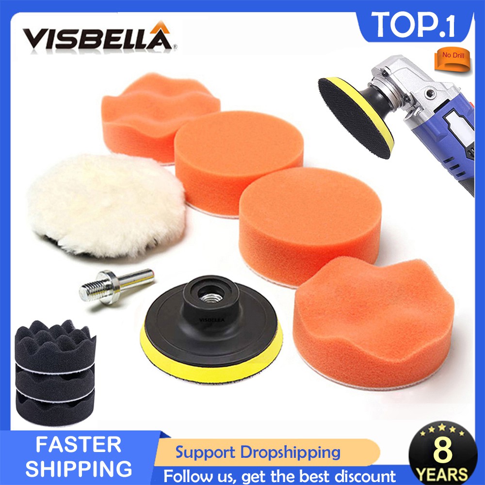 7/3Pcs Car Polishing Disc SelfAdhesive Waxing Sponge Wheel Wool