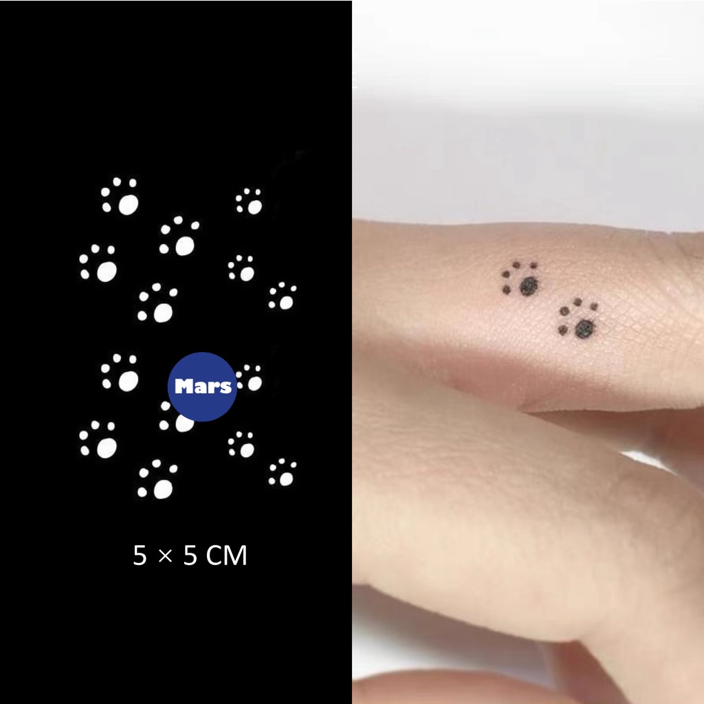 Mars TattooNEW Technology Magic ติดทนนาน 2 สัปดาห์ รอยสักกึ่งถาวร สติ๊กเกอร์รอยสักชั่วคราว รอยสักปลอม รอยเท้า สุนัข แมว MNF076