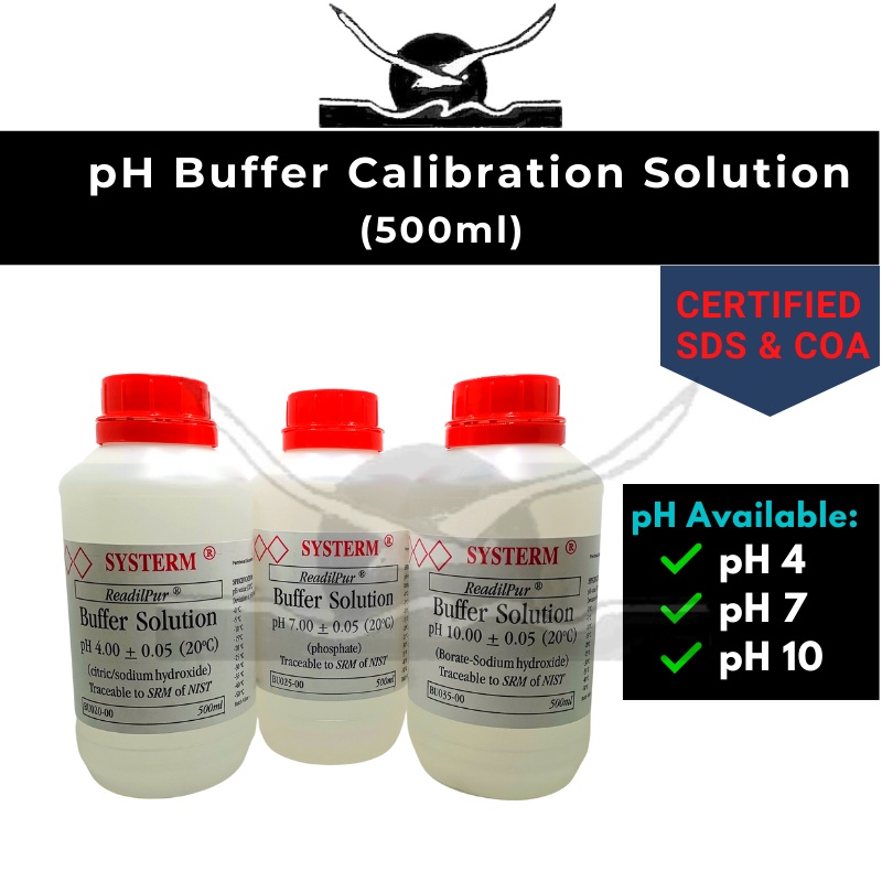 500ml SDS & COA ISO Standard pH Buffer/Calibration Solution ph 4 ph 7 pH10 สําหรับ Hydroponic Ferteg