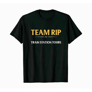 เสื้อยืดผ้าฝ้ายพิมพ์ลายขายดี เสื้อยืด พิมพ์ลาย Team Rip Train Station Tours สีดํา 2022