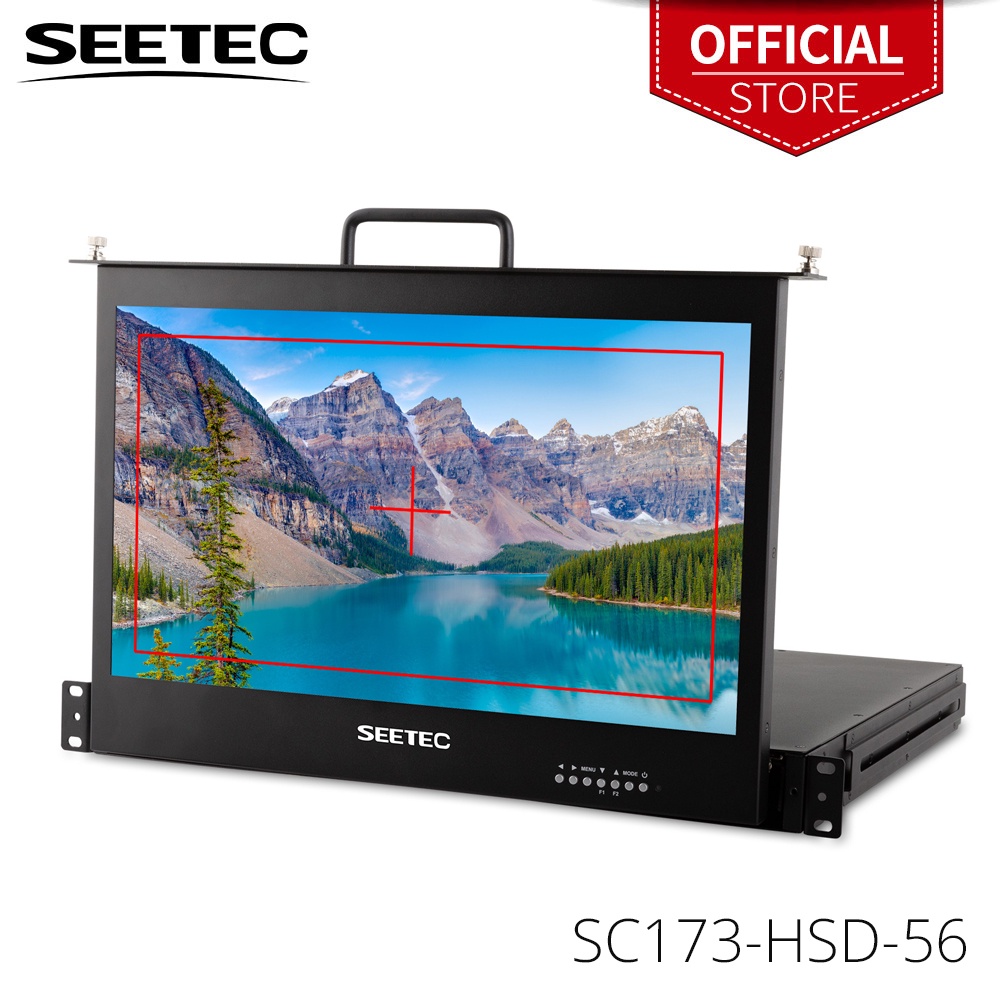 Seetec SC173-HSD-56 อุปกรณ์เมาท์ขาตั้งหน้าจอ LCD 17.3 นิ้ว 1RU Full HD 1920x1080 SDI HDMI DVI VGA YPbPr สําหรับใช้ในการถ่ายทอดสด วิดีโอ และเสียง