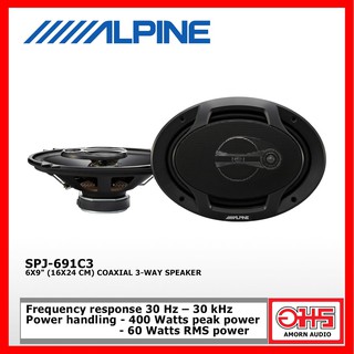  ALPINE SPJ-691C3 6X9" (16X24 CM) COAXIAL 3-WAY SPEAKER ลำโพงรุ่นเริ่มต้น J ซีรีส์