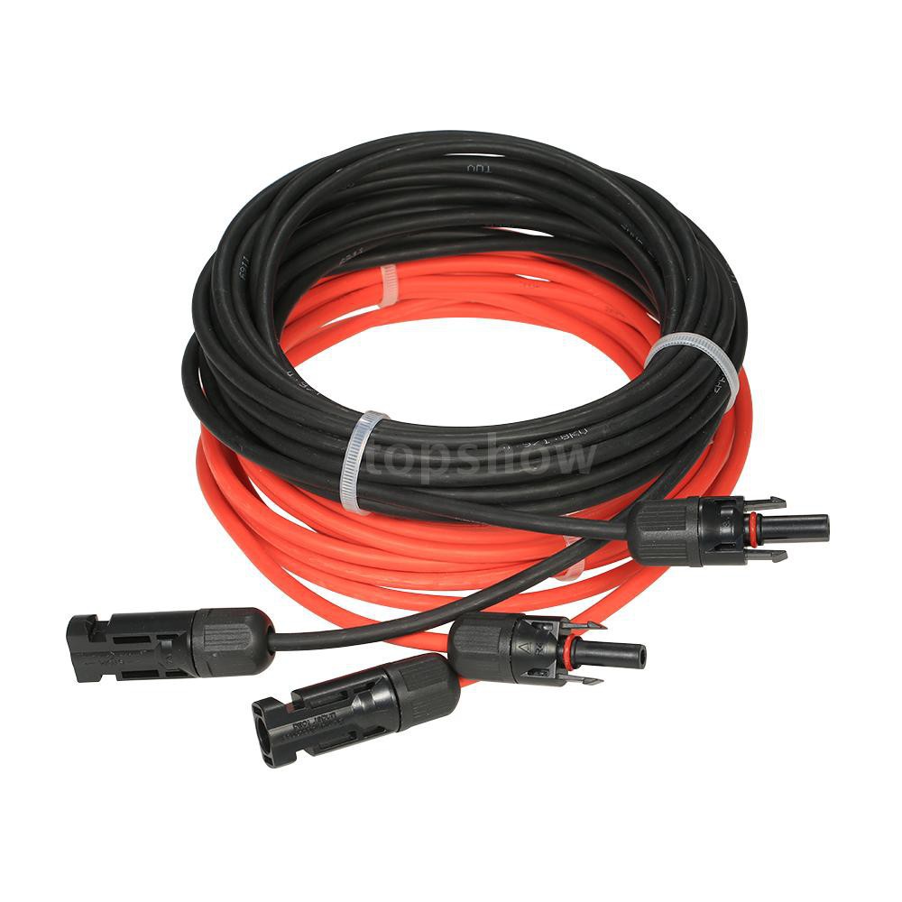 Details about   5 Pairs 25 ft Solar Panel Extension Connector 12 AWG PV Cable Wire Blk/Red