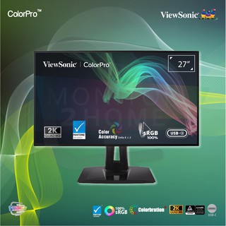 ViewSonic VP2768a ColorPro 27 Inch 1440p IPS Monitor with 100% sRGB, Rec 709, USB C (90W), RJ45 Hardware Calibration