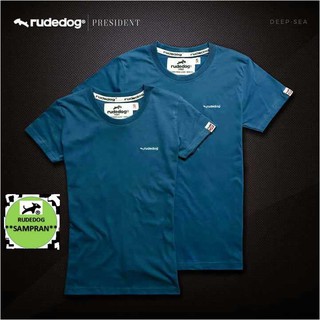 Rude dog เสื้อคอกลม ชาย หญิง   รุ่น เพลสซิเดนส์ สี Deep sea