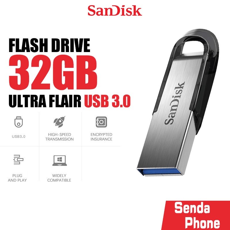 แฟลชไดร์ฟ SanDisk Ultra Flair USB3.0 32GB Memory Flashdrive ด้วยความเร็วสูงสุด 150MB/s