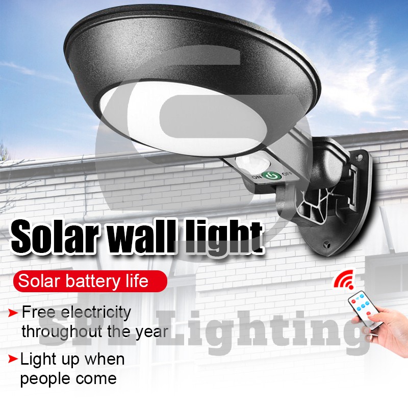 ไฟโซล่าเซลล์ ไฟติดผนัง ไฟติดผนังโซล่าเซลล์ กันน้ำ ฟ้าผ่า โคมไฟโซลาเซลล์ ไฟ LED 3 โหมด ติดผนัง SOLAR 