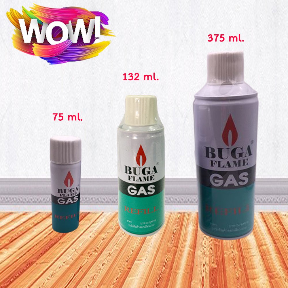 Buga Flame Gas Refill แก๊สกระป๋อง สำหรับเติม ไฟแช็คและปืนจุดเตาแก๊ส