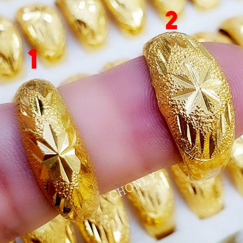 แหวนทองชุป เคลือบหนา5ชั้น งานละเอียดปราณีต เหมือนจริงไม่ลอกไม่ดำ