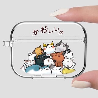 เคสหูฟัง แบบใส ลายการ์ตูนแมว สําหรับ airpods Pro 2 3rd