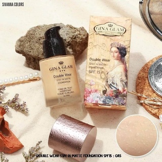 Gina Glam Double Wear  stay in Matte Foundation SPF15  (G45)  / จีน่าเกลม ครีมรองพื้นเนื้อแมท spf15