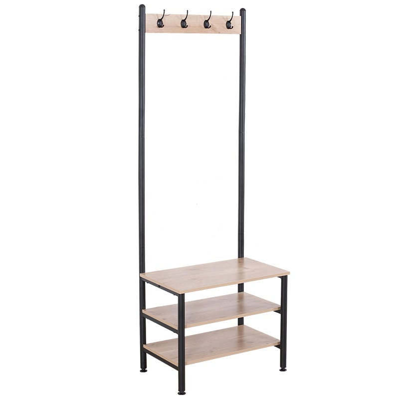 ราวตากผ้า ราวแขวนตั้งพื้นพร้อมชั้นและตะขอแขวน 0.6 ม.เหล็กพ่น KASSA HOME รุ่น YMJ6040175C ขนาด 60x40x