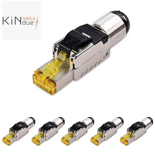 6-Pack Tool Free Shielded RJ45 Cat 8, Cat8 Field Termination Plug, Cat8 Connector, Cat8 Plug