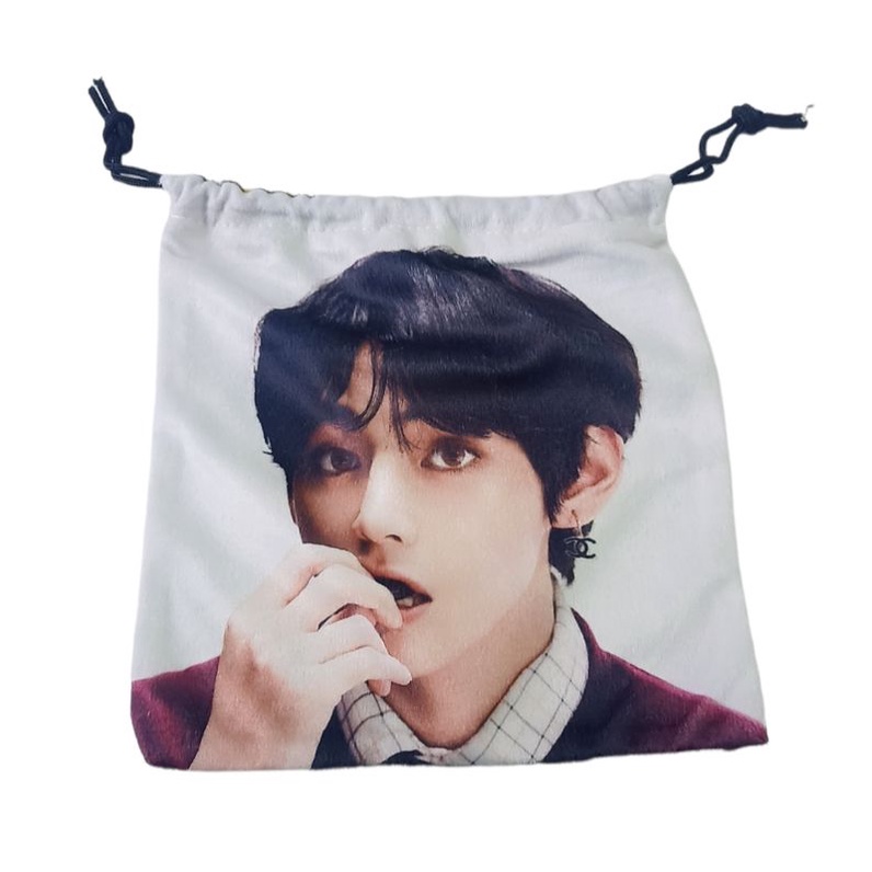 V BTS(กระเป๋าผ้าหูรูดของvวงbts)