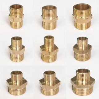 1/8" 1/4" 3/8" 1/2" 3/4" 1" Male Thread Brass Pipe Equal Reducing Nipple Fittings Brass Quick Adapters Connectors