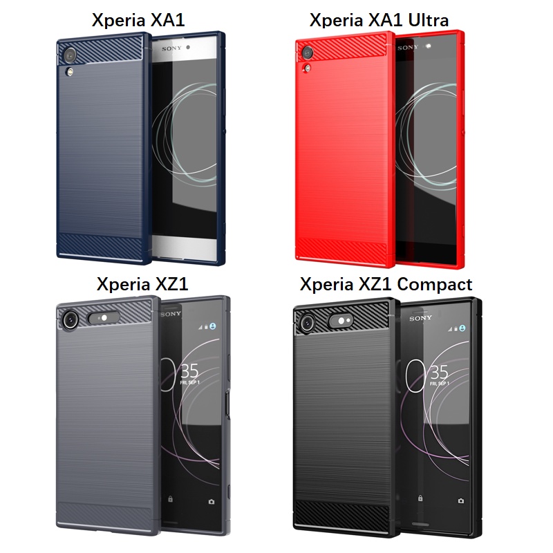 Case Carbon Sony Xperia XZ3 XZ1 XZ2 Compact / Premium XA1 XA2 Plus / Ultra Soft Phone Case Cover Casing